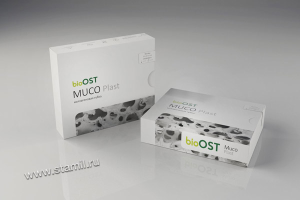 bioOST MUCO Plast коллагеновая губка для мягких тканей (20*15*5mm)