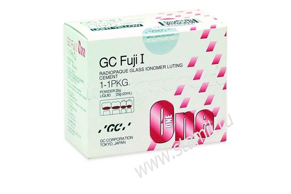 GC FUJI I (ФУДЖИ 1) - стеклоиномерный цемент для фиксации (1-1 PKG, 35Г + 25Г), GC